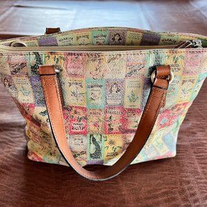 Fossil Soft Leather Pastel Print Soap Labels Purse